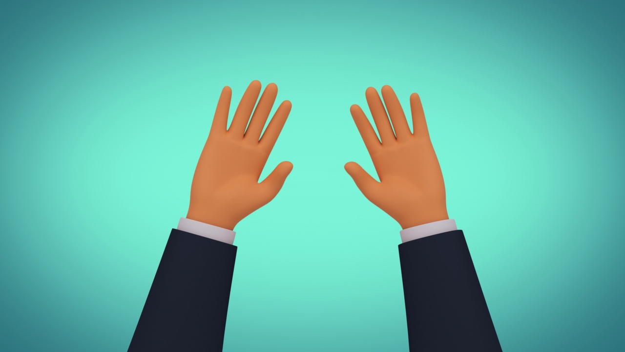 挥舞着双手。Loopable 3 d动画。视频素材