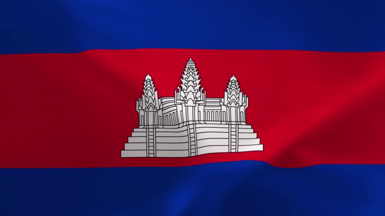 柬埔寨挥舞国旗4K移动壁纸背景视频下载