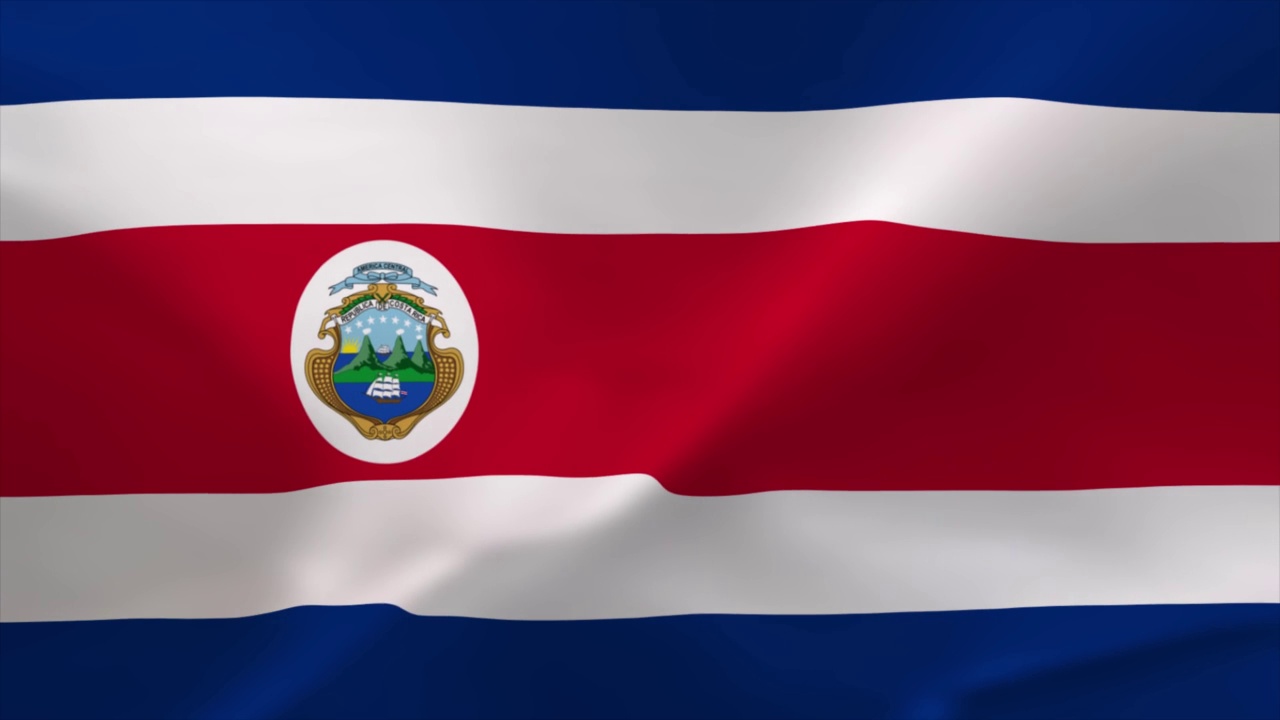 哥斯达黎加挥舞国旗4K移动壁纸背景视频下载