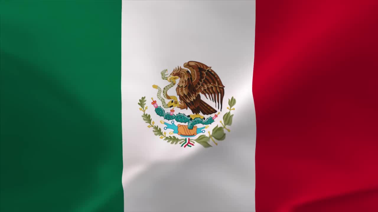 墨西哥挥舞国旗动画4K移动壁纸背景视频下载
