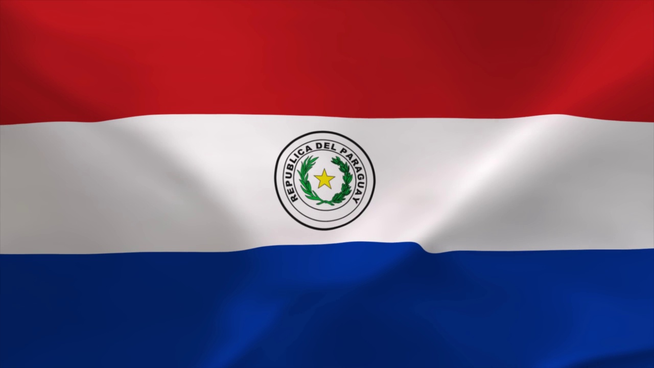 巴拉圭挥舞国旗动画4K移动壁纸背景视频下载