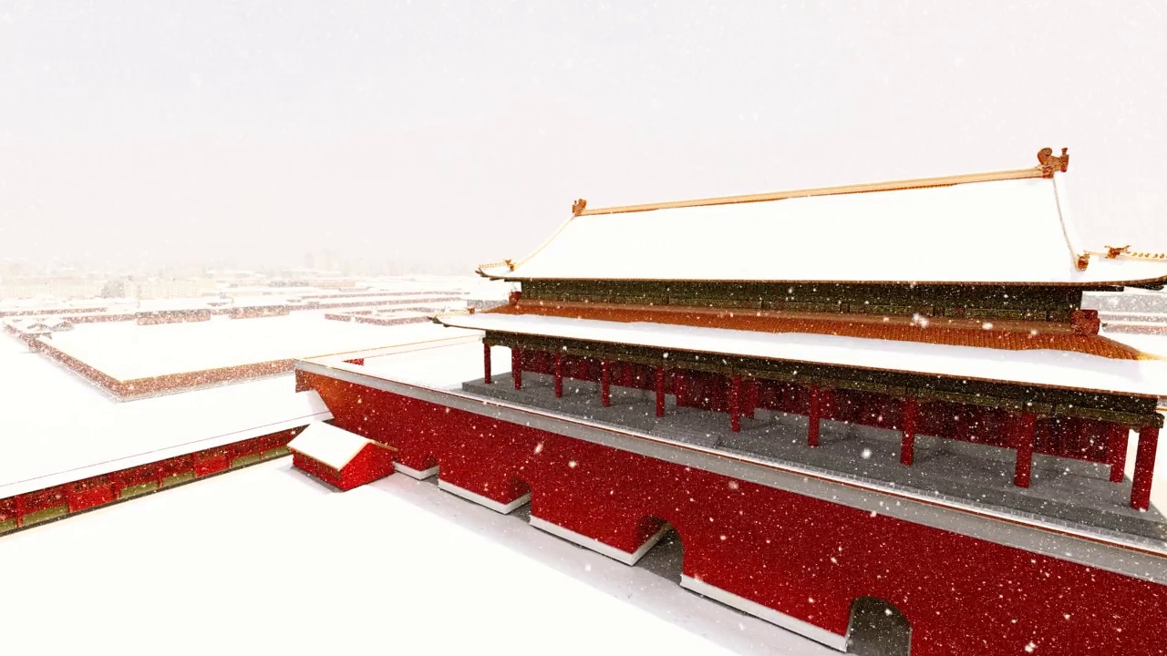 北京紫禁城的雪视频素材