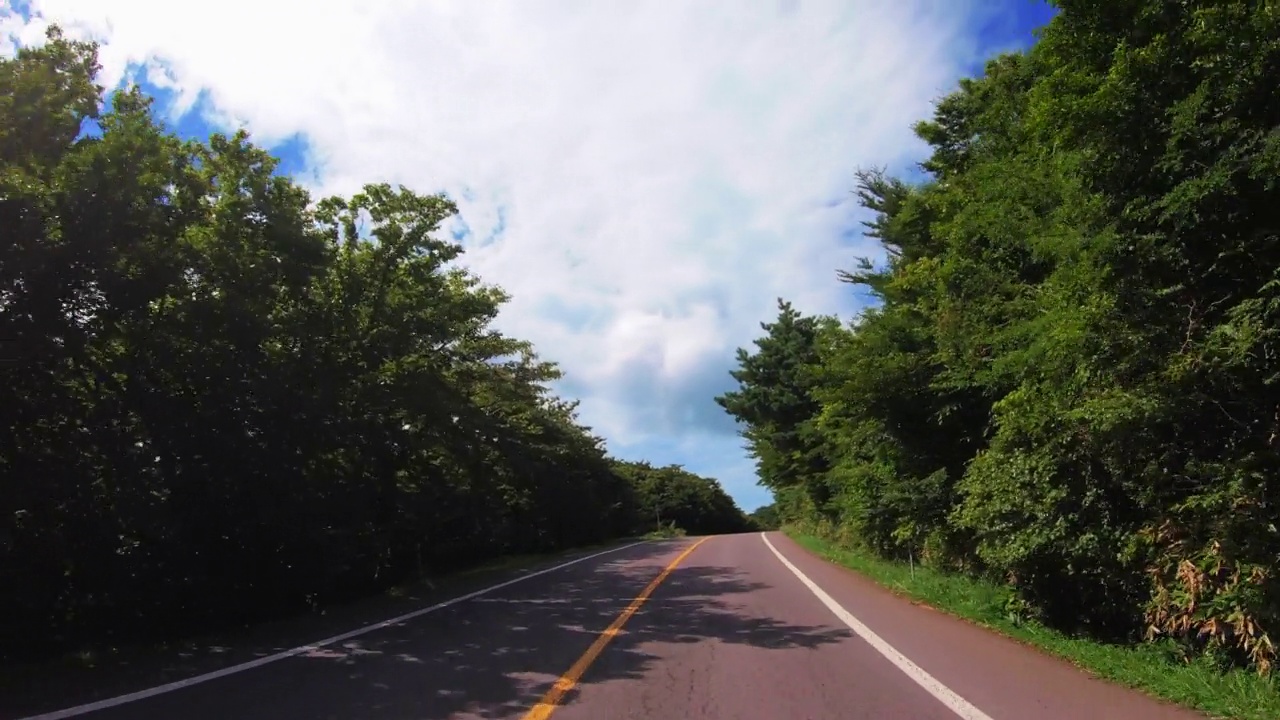 ▽夏天的风景=在汉拿山/济州岛海拔1100度的国道上行驶视频下载