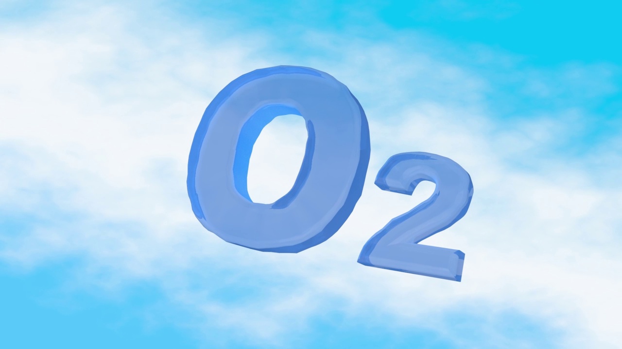 O2气体公式图标。氧气空气分子标志。视频素材