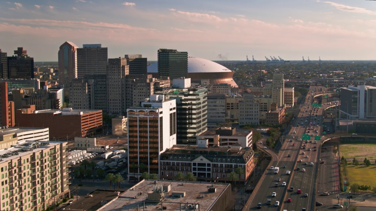 新奥尔良，路易斯安那州的鸟瞰图视频素材