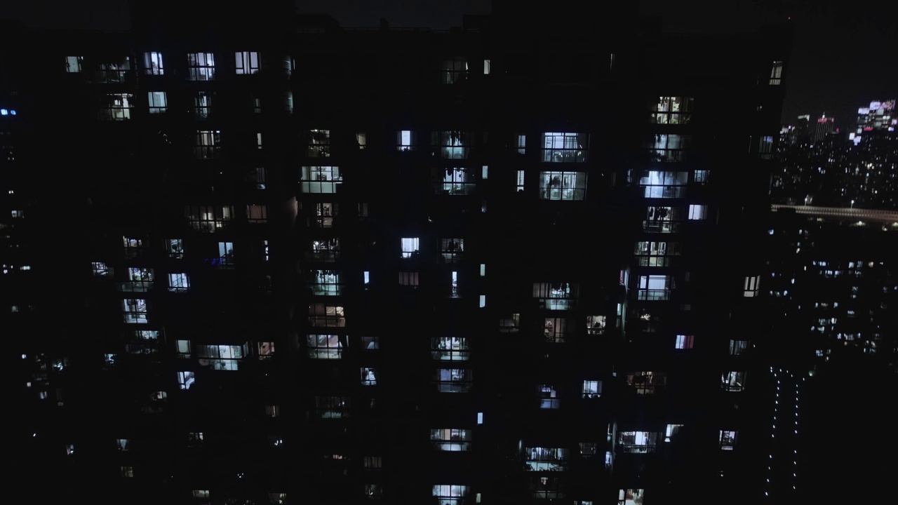 上海深夜小区的一个住宅区视频下载