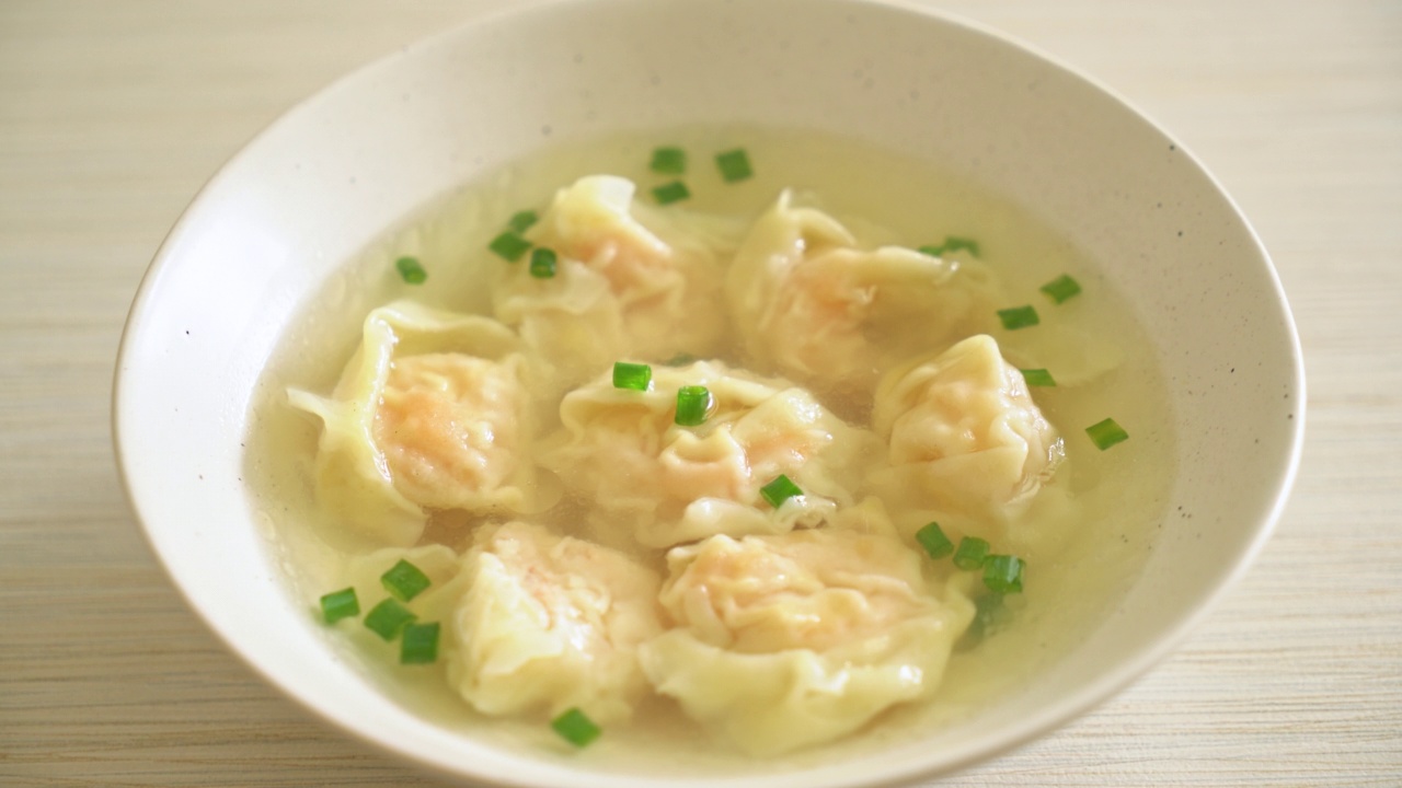 白碗虾饺汤-亚洲风味视频下载