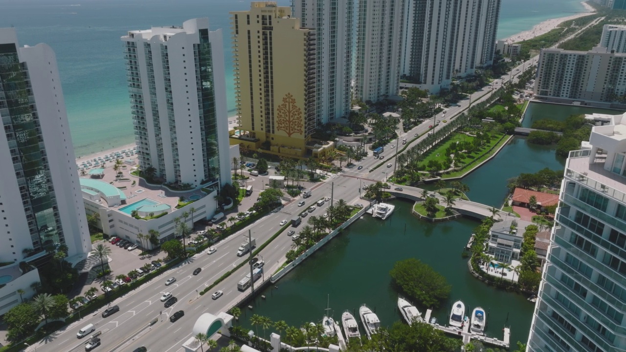 南迈阿密和中滩海岸视频素材