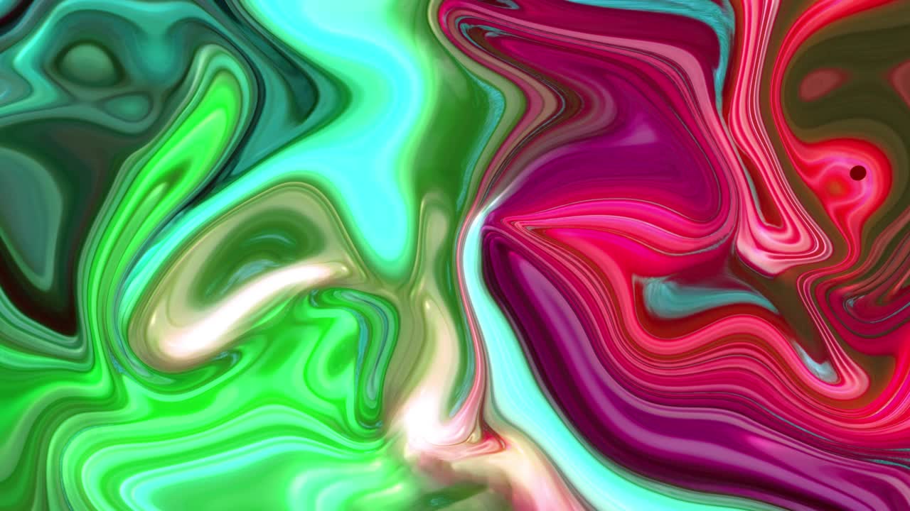 抽象的亚克力纹理与色彩斑斓的波浪。液体油漆飞溅的背景与运动视频视频素材