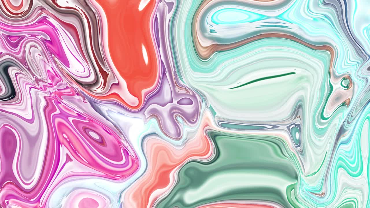 抽象的亚克力纹理与混合的彩色波浪。液体油漆飞溅的背景与运动视频视频素材