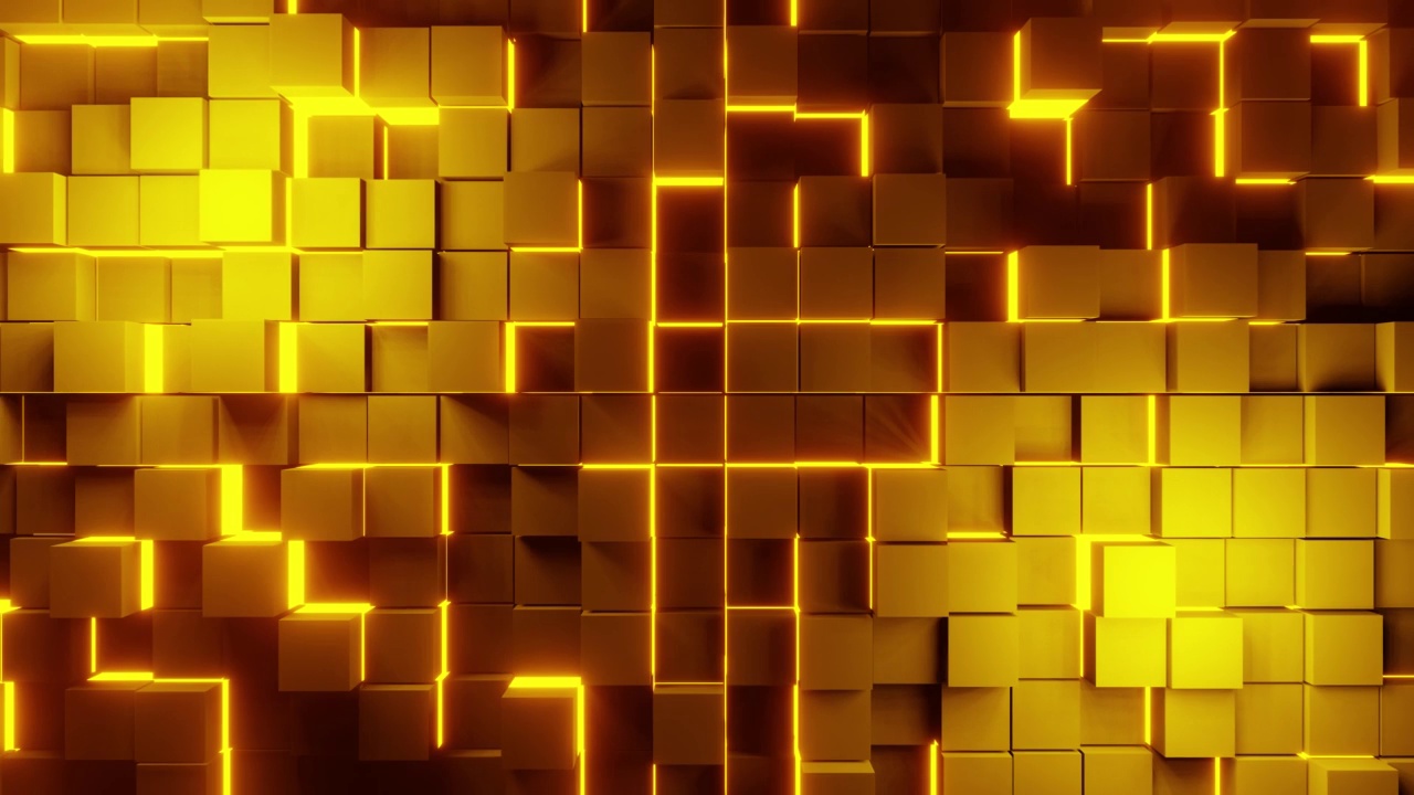 黄金黄色金属VJ循环砖背景视频素材