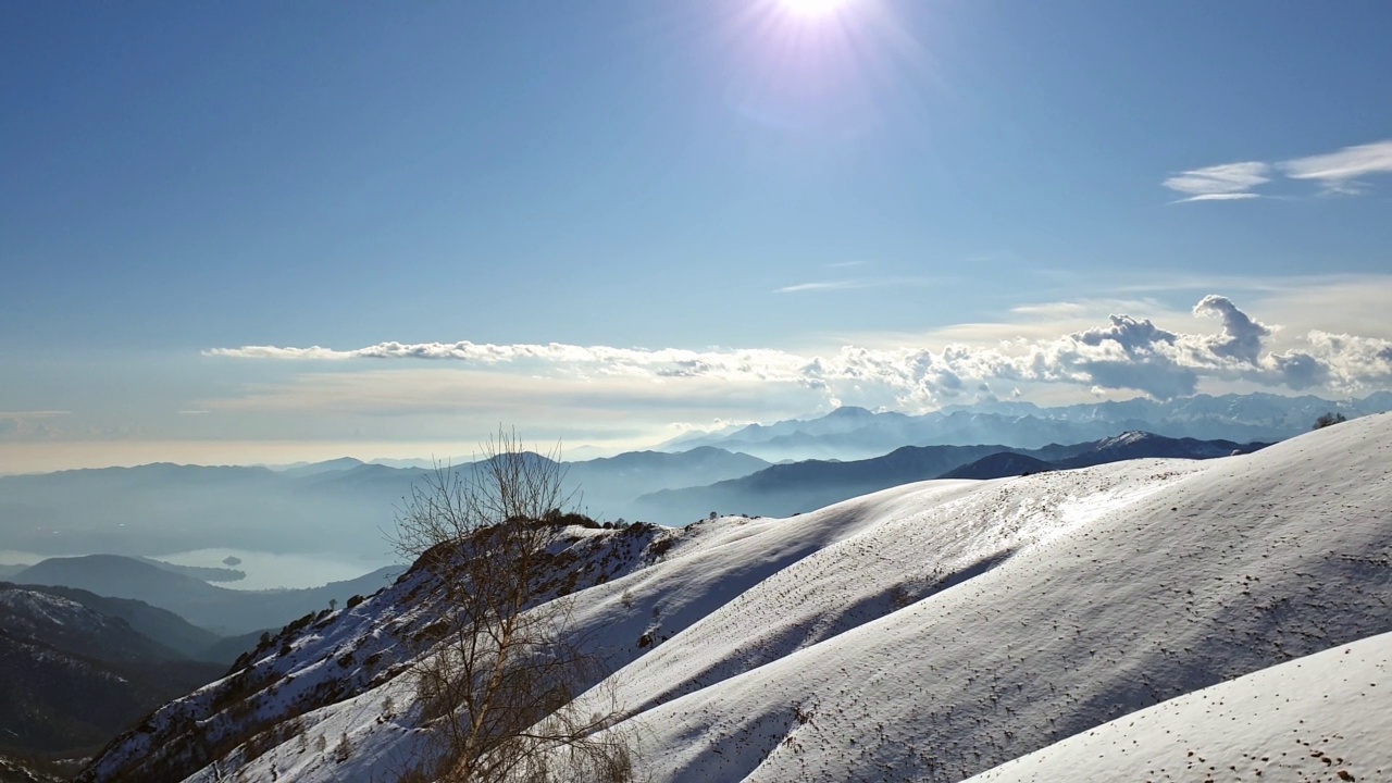 冬季意大利阿尔卑斯山脉全景视频素材