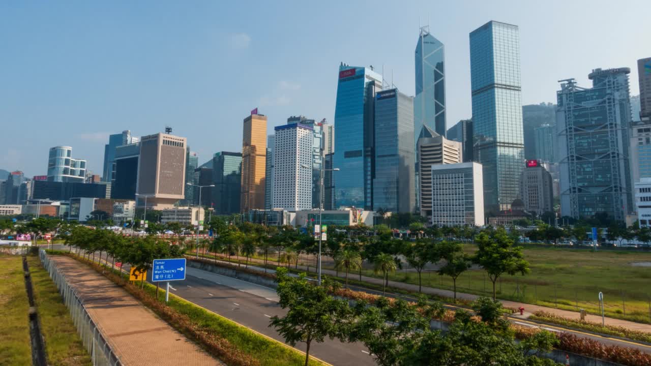 金钟香港天际线大厦城市景观视频素材