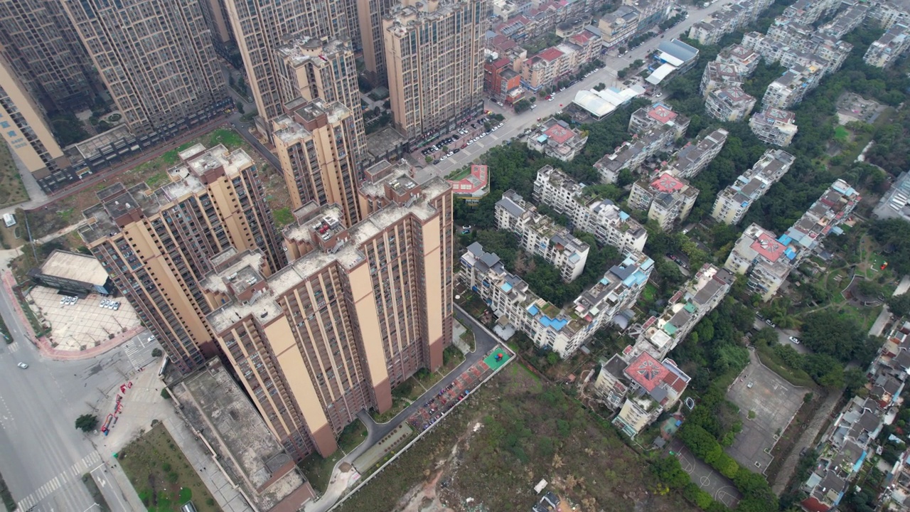 无人机拍摄的中国成都市一个典型住宅区的视频视频素材