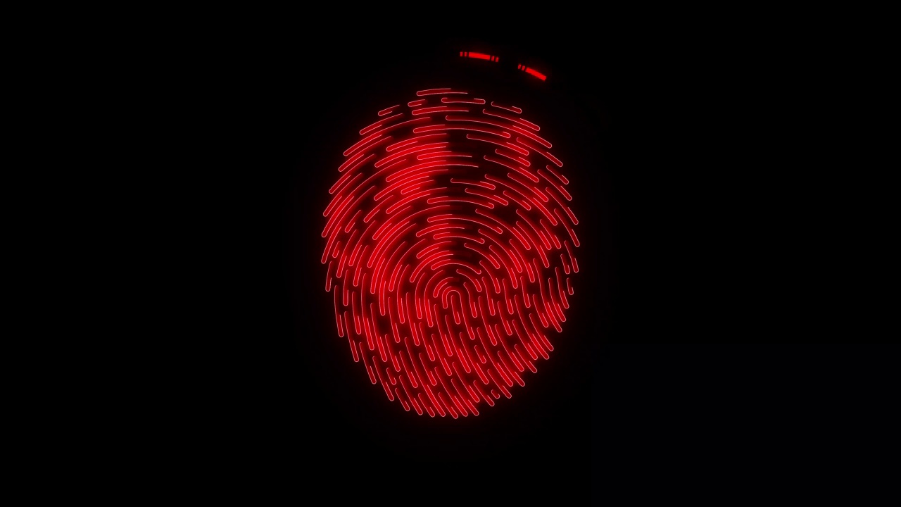 指纹扫描过程插图红色未来数字背景运动视频素材