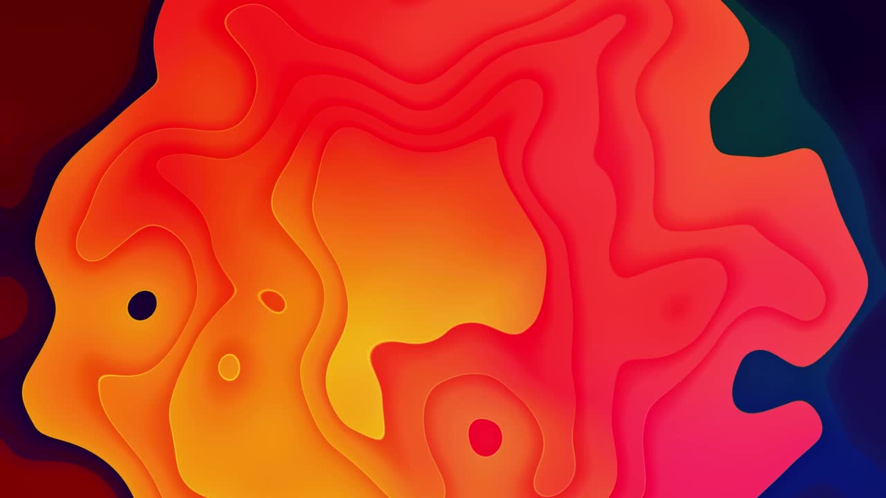 橙色圆形液体平滑形状运动背景视频素材