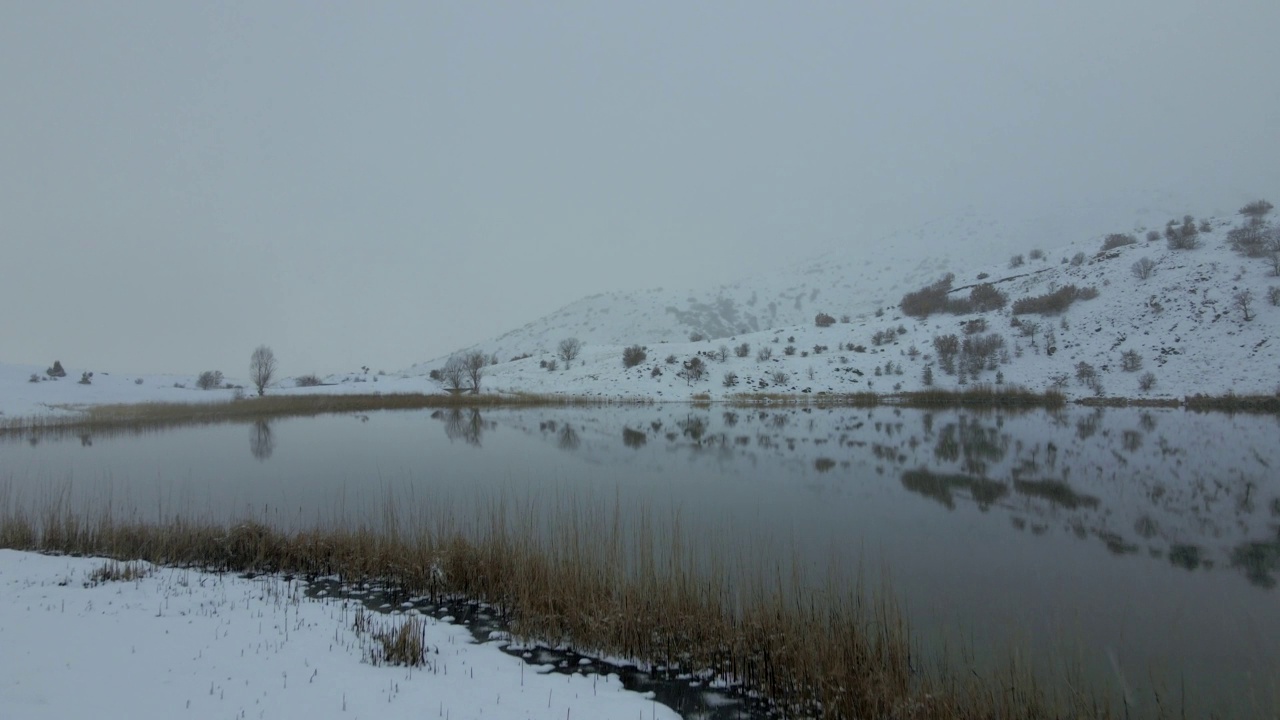 冬天美丽的湖视频视频素材