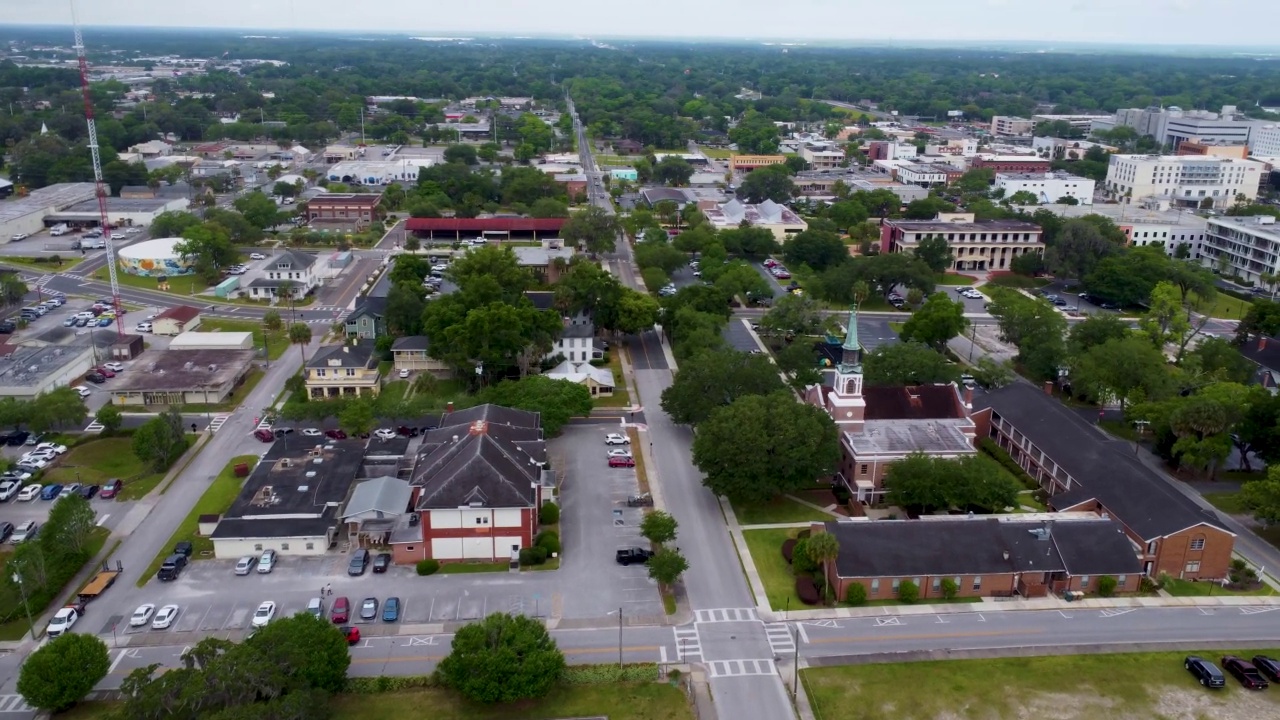 佛罗里达州奥卡拉的小镇无人机视频视频素材