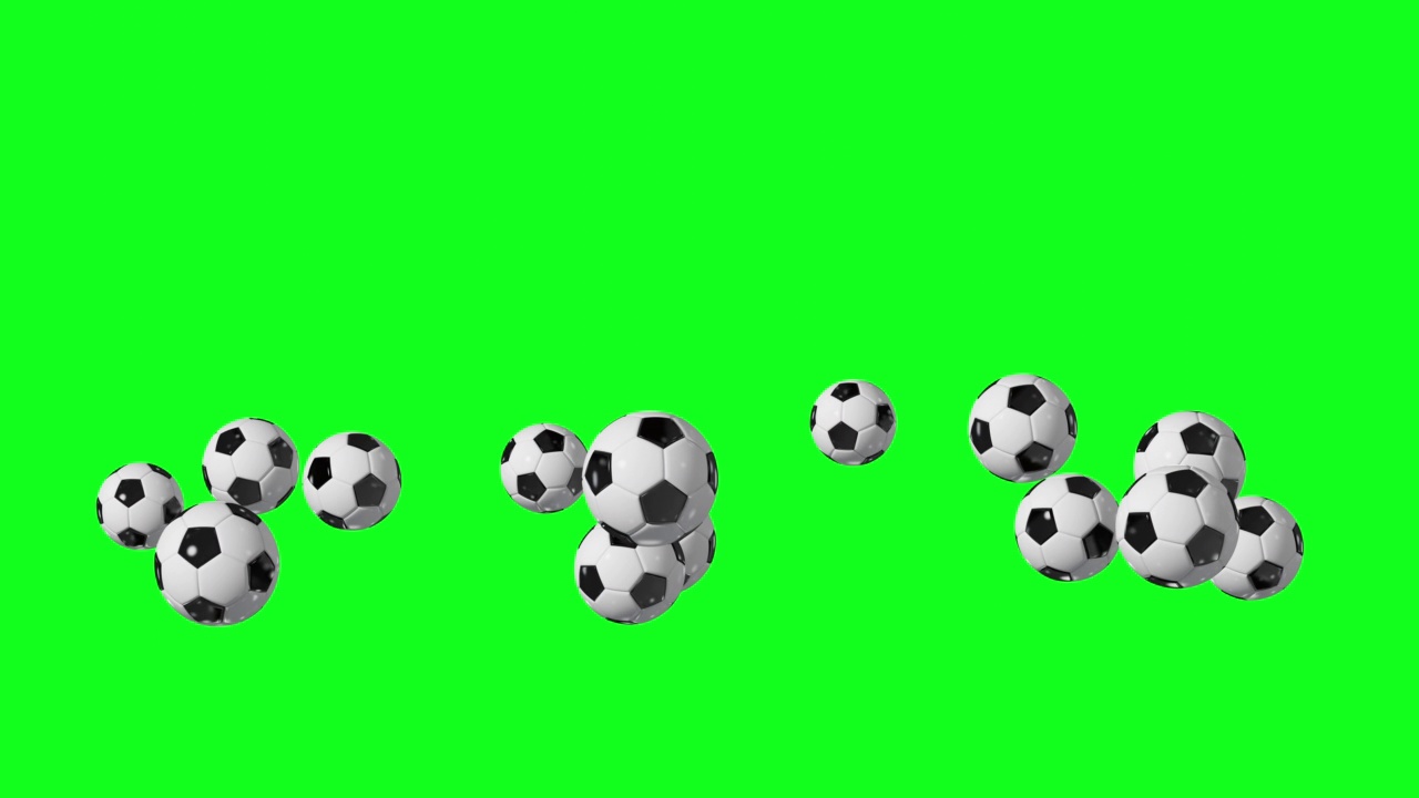 足球下降了很多在bg绿色屏幕视频素材