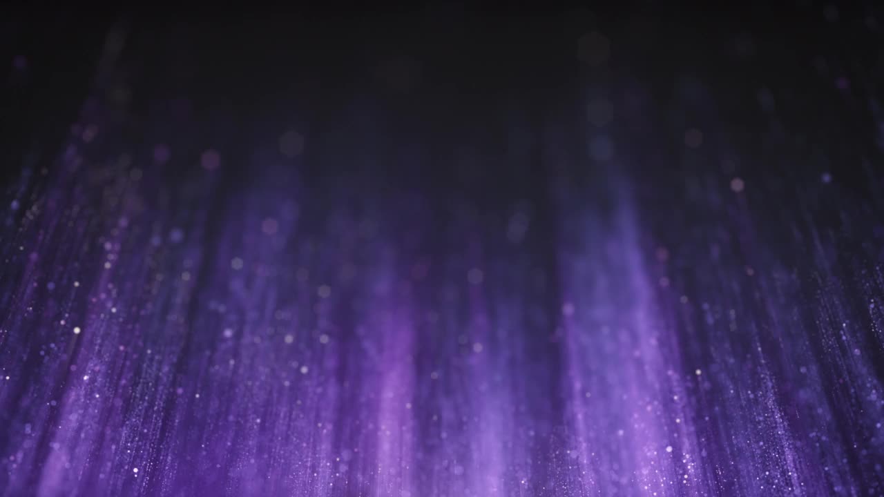 穿过闪闪发光的粒子飞行-紫色版本，可循环-抽象背景视频素材