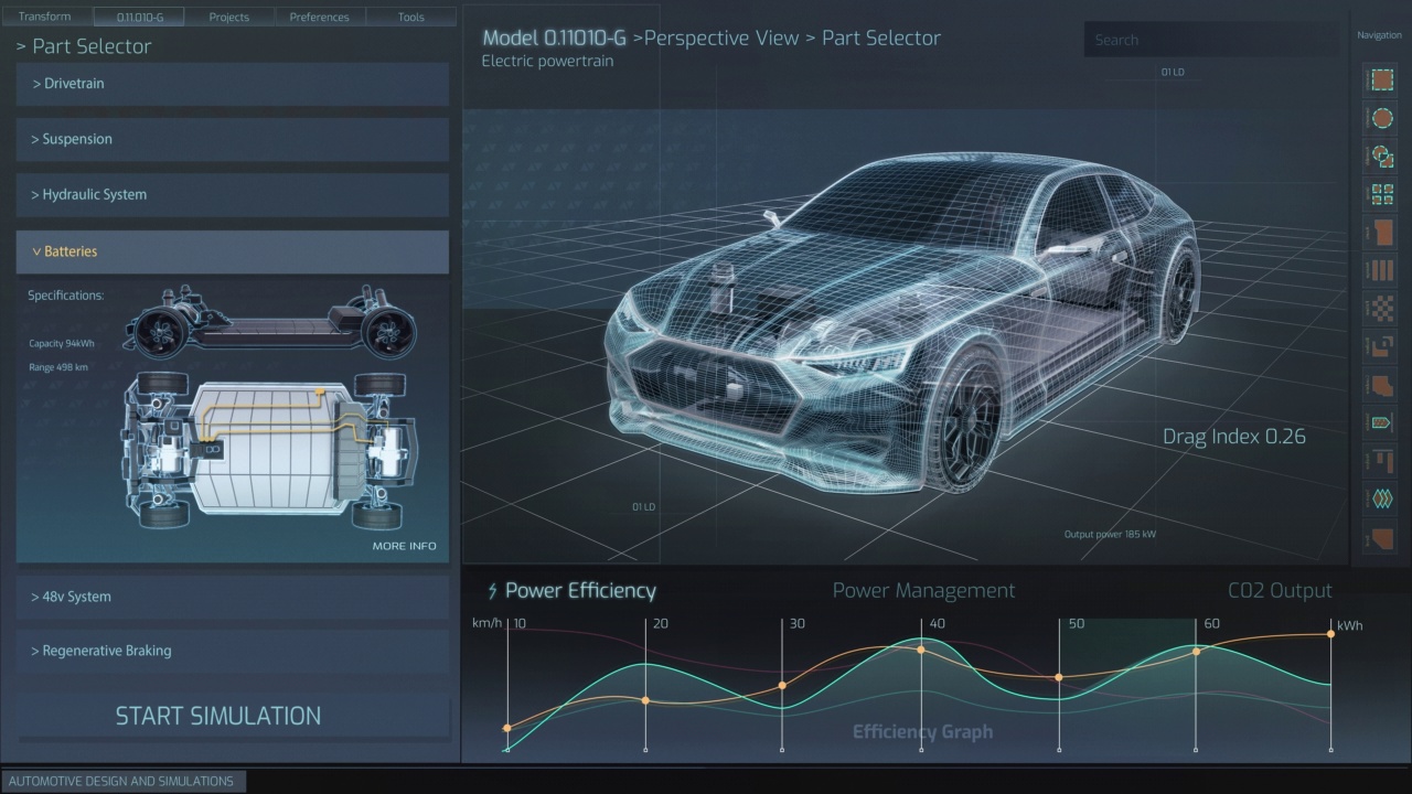 在CAD软件中开发电动汽车原型的三维图形可视化。实时动画到完成的未来概念车。模拟VFX模板的计算机显示。视频下载