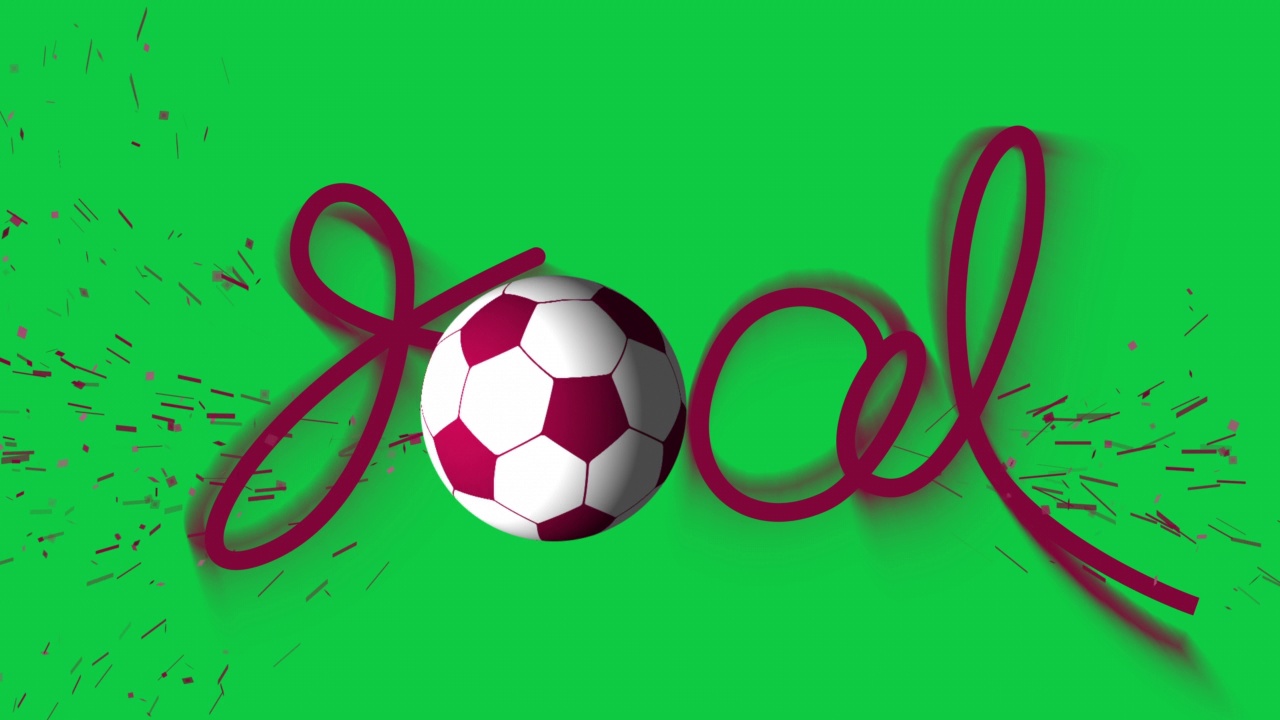 足球或足球使用“进球”手写文字动画。庆祝足球比赛中进球。3d足球在绿色屏幕和黑色alpha背景4k动画。视频下载