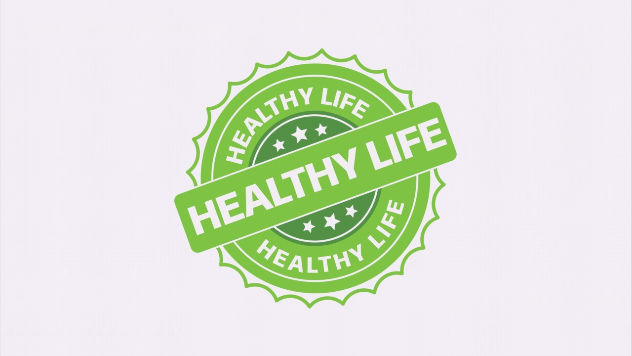 健康的生活印记。健康生活圆形垃圾标志视频下载