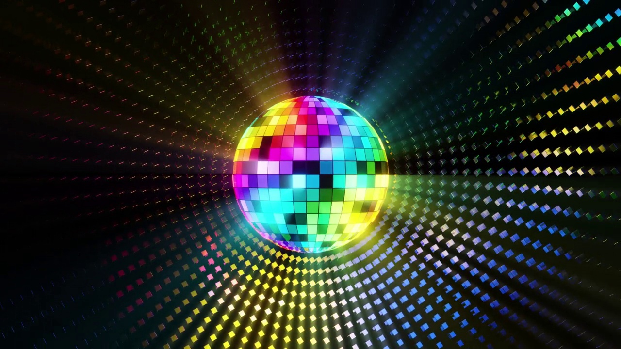 反光闪闪的明亮迪斯科球。无限循环的动画。视频素材
