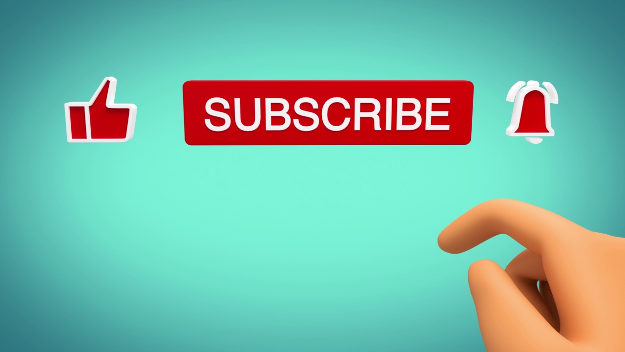 点击Like, Subscribe和Bell按钮。3 d动画。视频下载