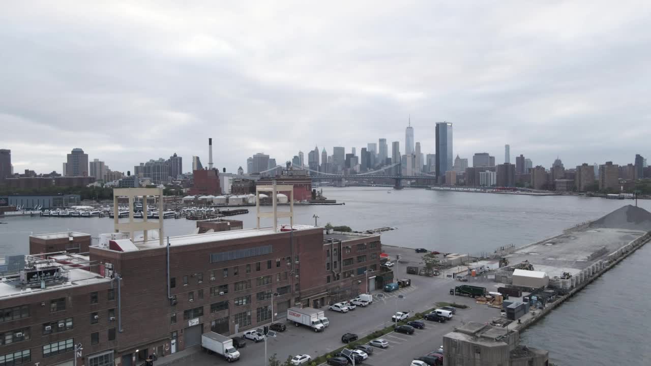 布鲁克林海军造船厂的鸟瞰图视频下载