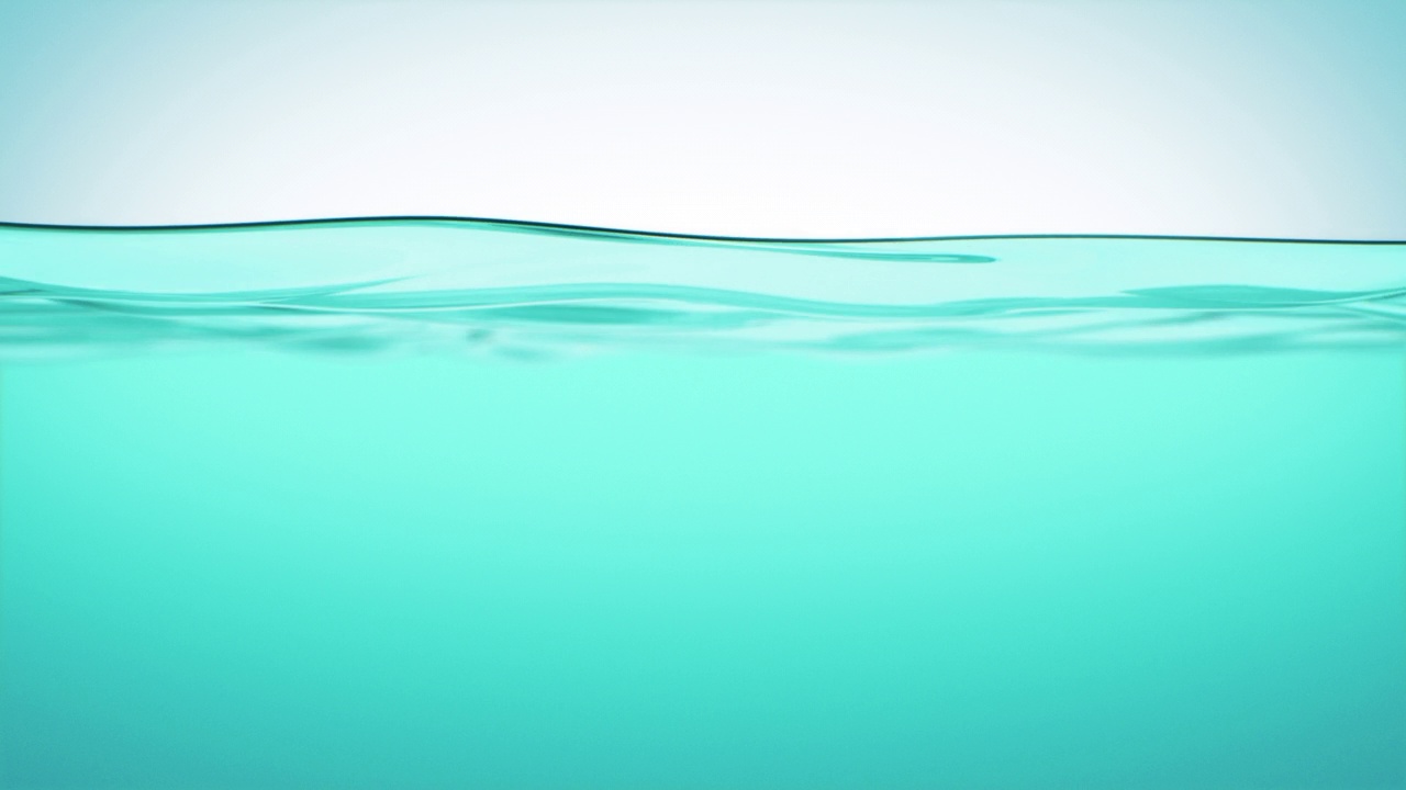 水表面波浪无缝特写在慢动作。自然水循环3d动画工作室拍摄。视频素材