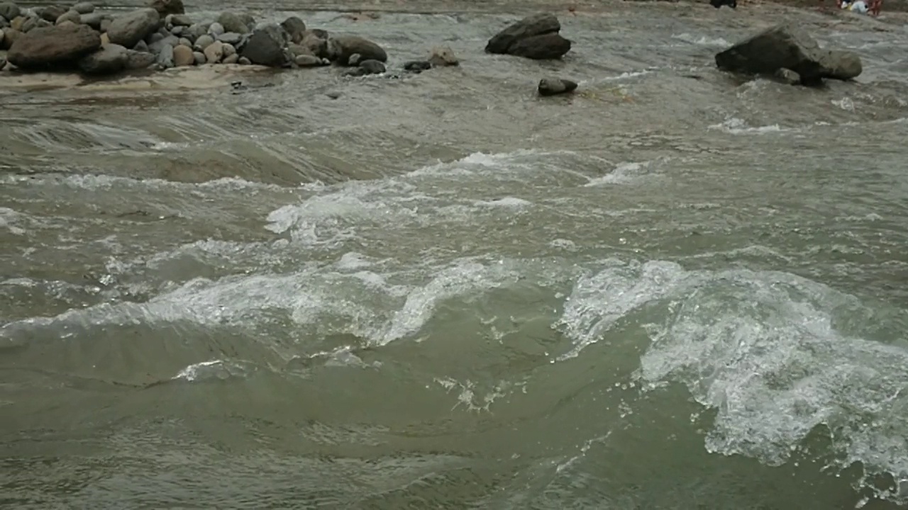 背景河水缓慢流动视频下载