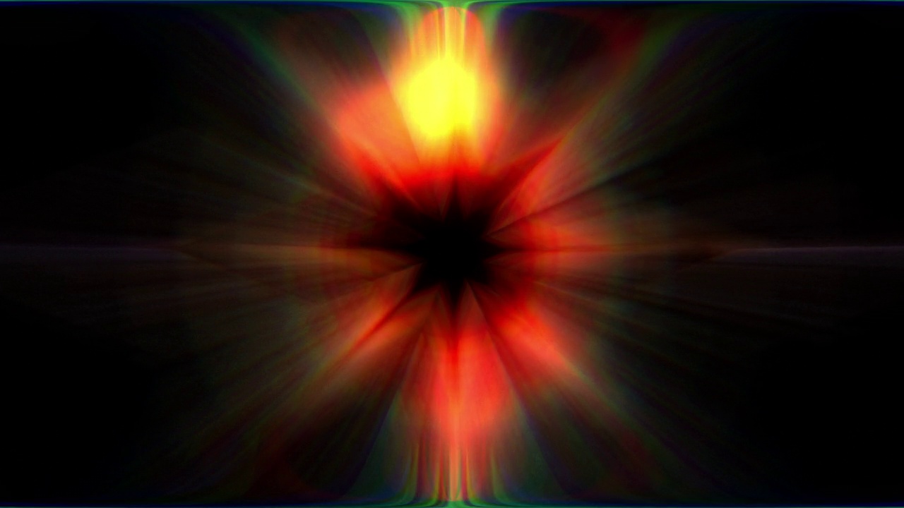 3D动画的一个红色照明星与一个不寻常的照明在一个艺术装饰的黑色背景视频素材