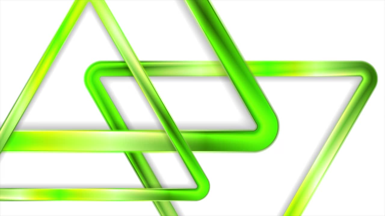 几何技术运动背景与绿色光滑的三角形视频素材