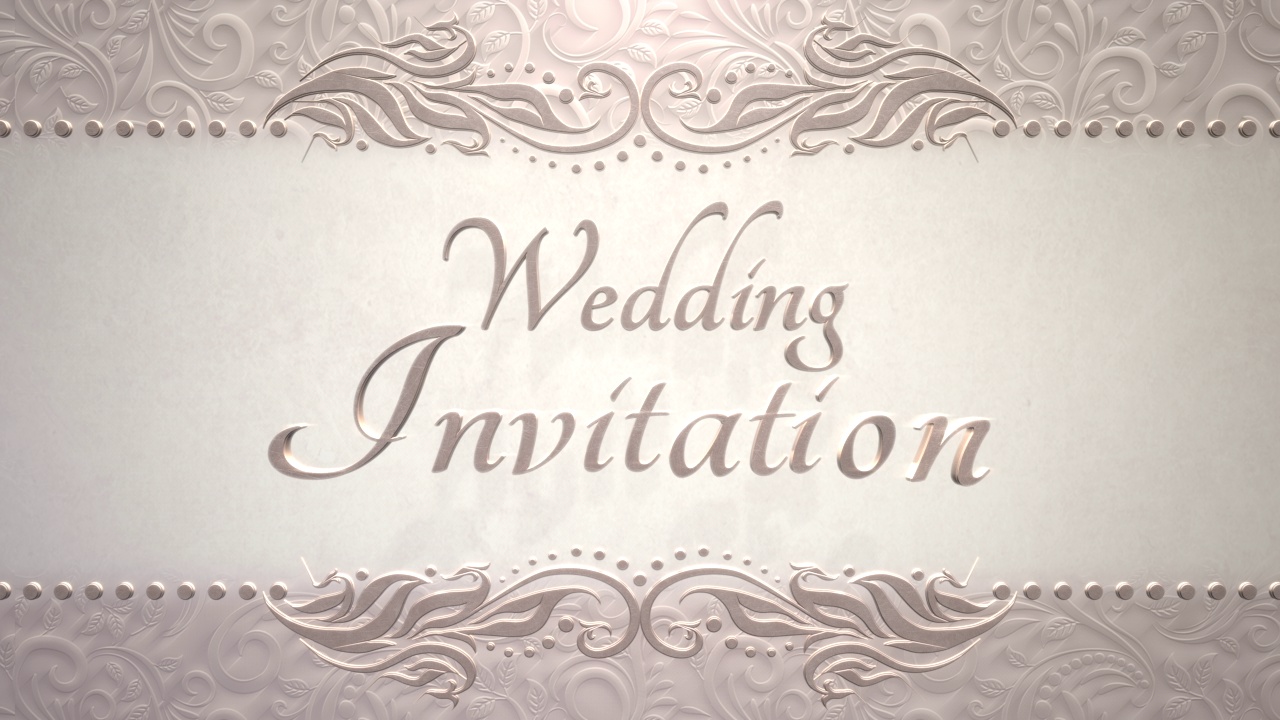 婚礼邀请上的复古框架与鲜花视频素材