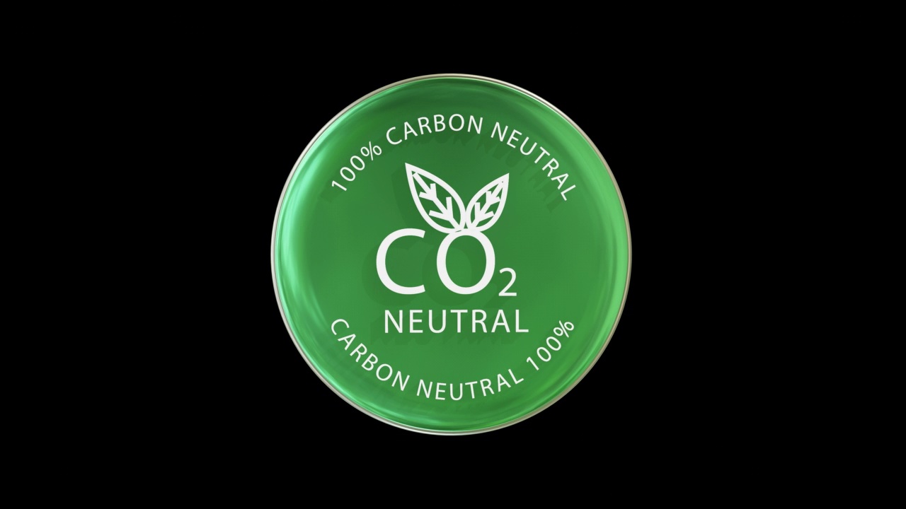 带阿尔法通道的二氧化碳中性生态循环徽章视频下载