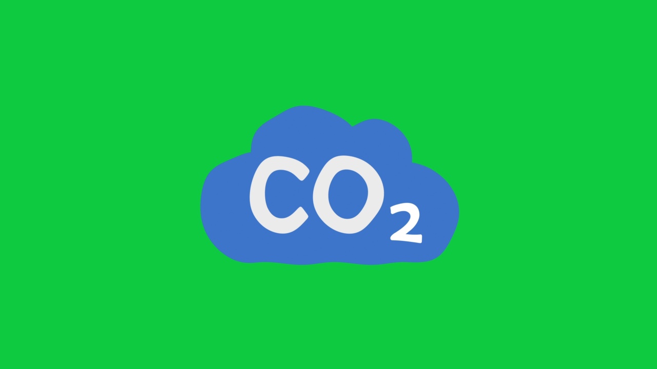 二氧化碳排放，二氧化碳云浮动动画视频素材