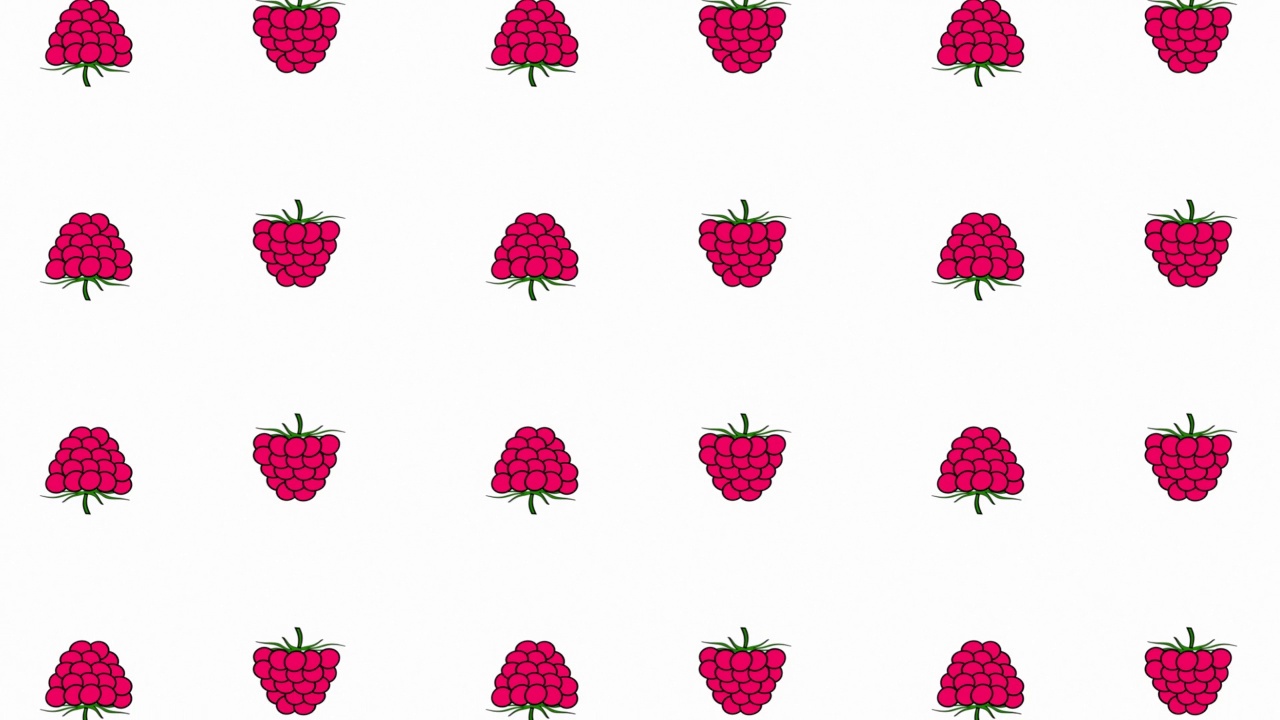 绘制矢量树莓在白色背景上移动视频素材
