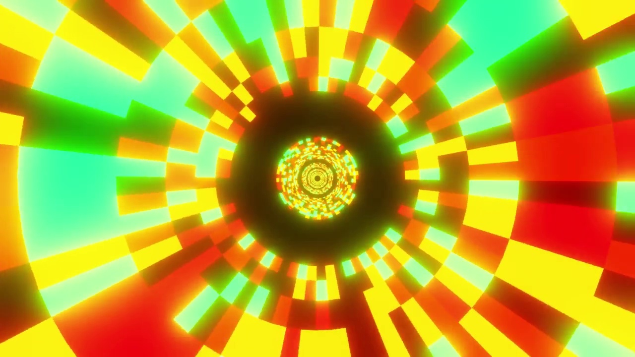 彩色VJ循环背景隧道管视频素材