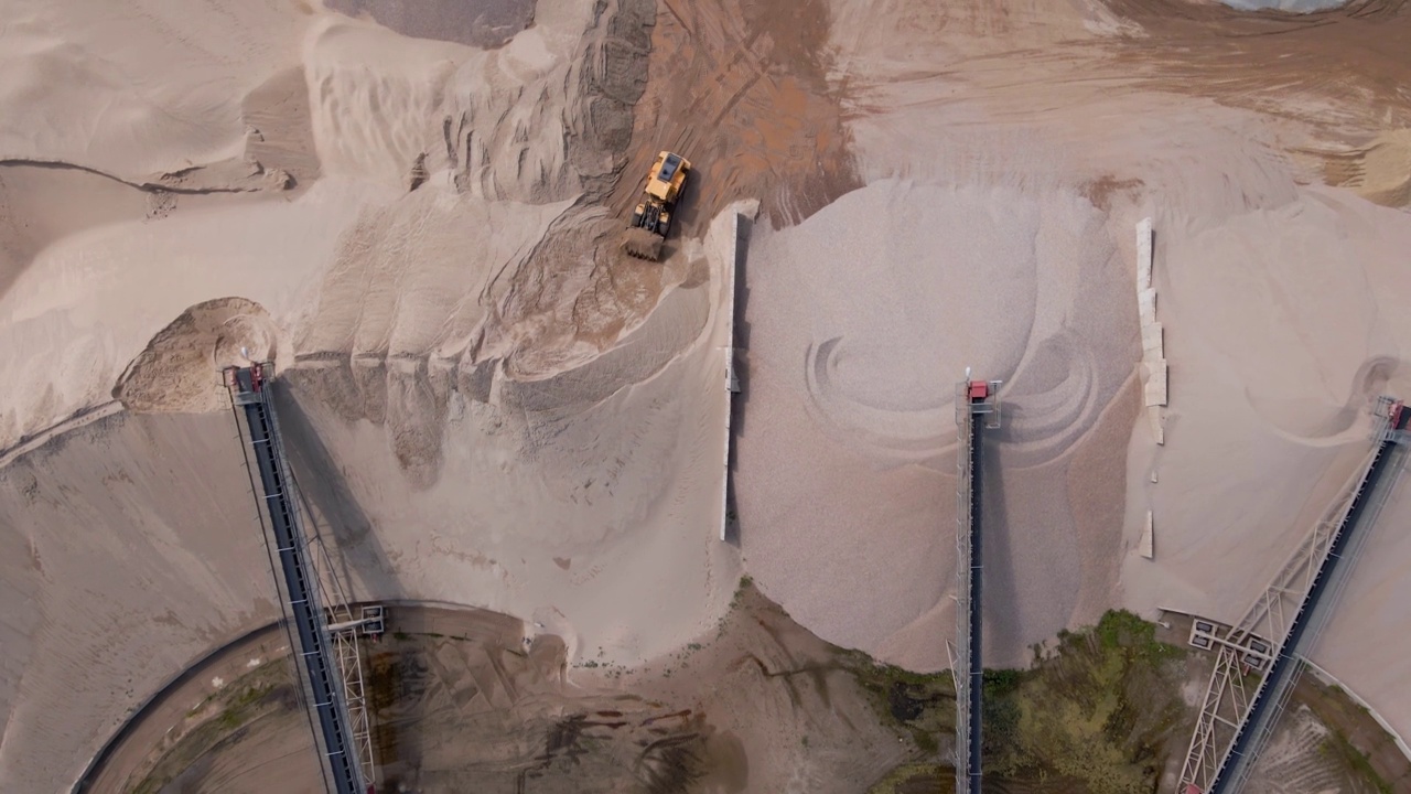 采砂厂，鸟瞰图视频素材
