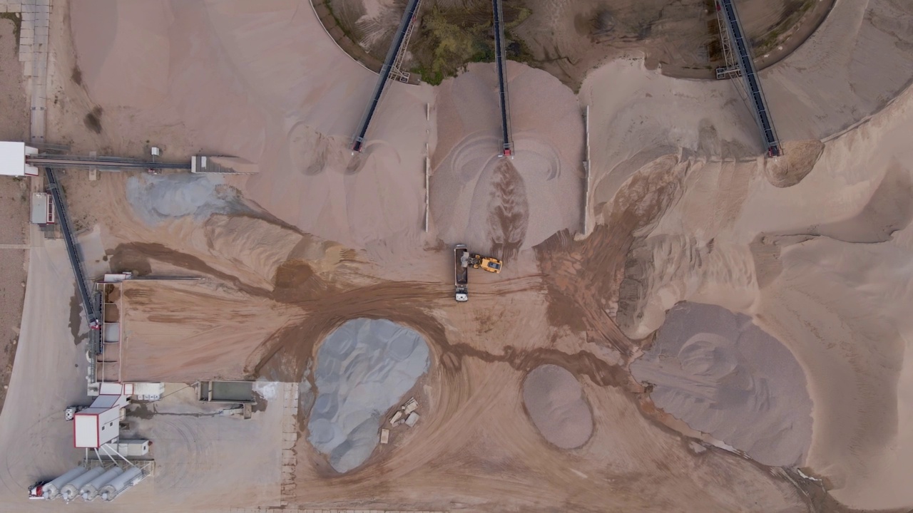 采砂厂，鸟瞰图视频素材