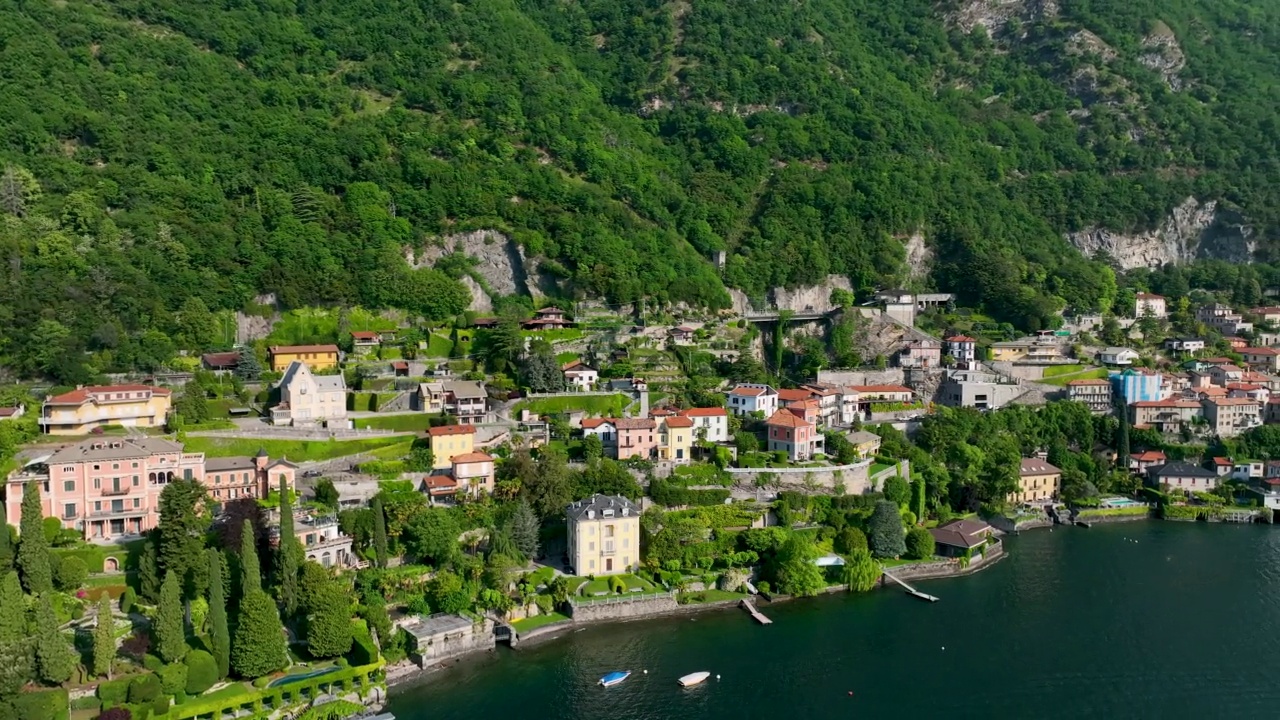 意大利科莫湖上的莫尔特拉西奥村视频素材