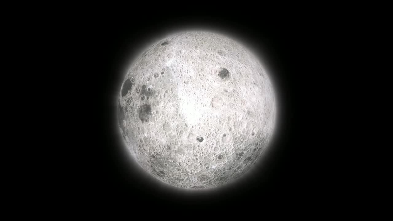 3d现实发光旋转月亮视频下载
