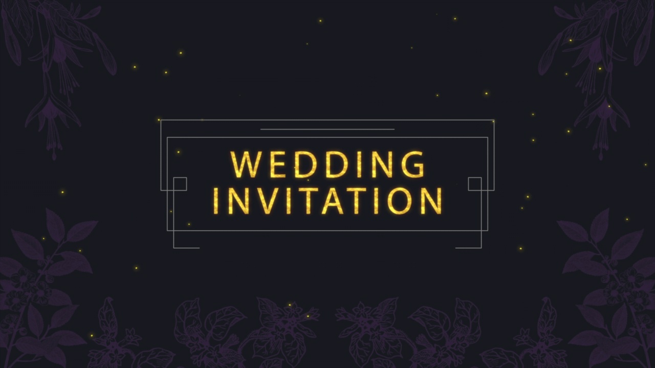 婚礼请柬与紫色的夏季花框视频素材