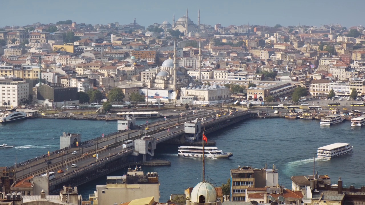 Galata桥,伊斯坦布尔视频素材