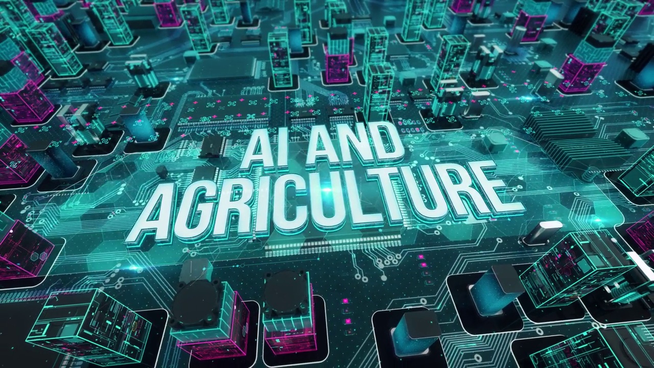 人工智能和农业与数字技术的高科技概念视频素材