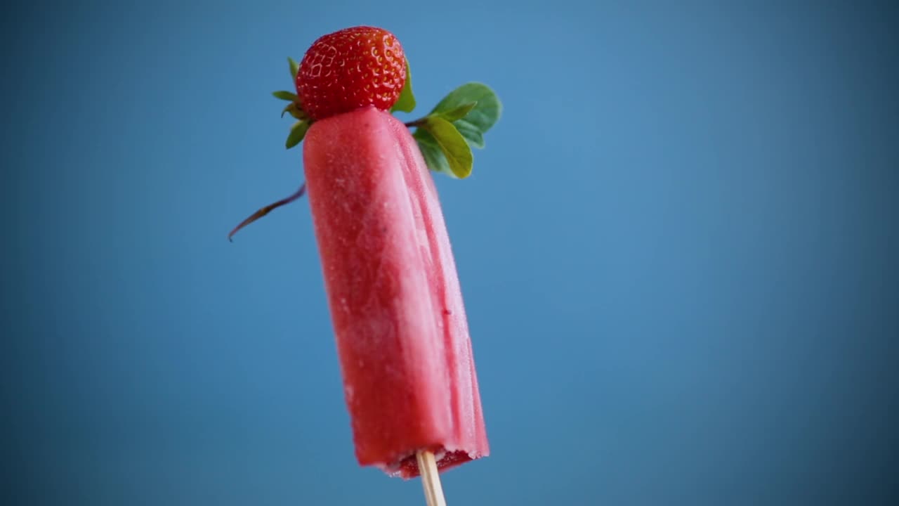 自制的草莓冰淇淋视频素材