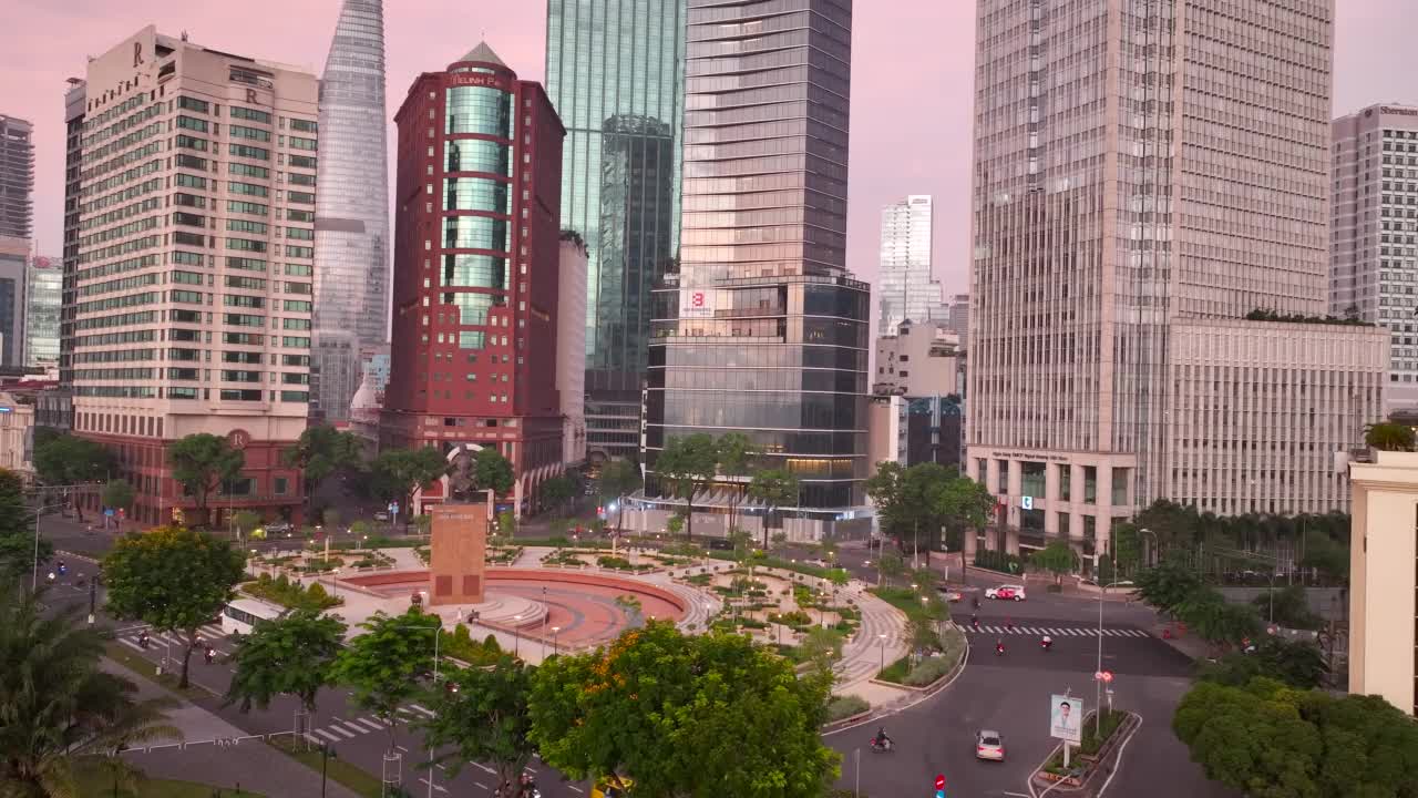 越南-胡志明市全景-鸟瞰-高质量视频素材