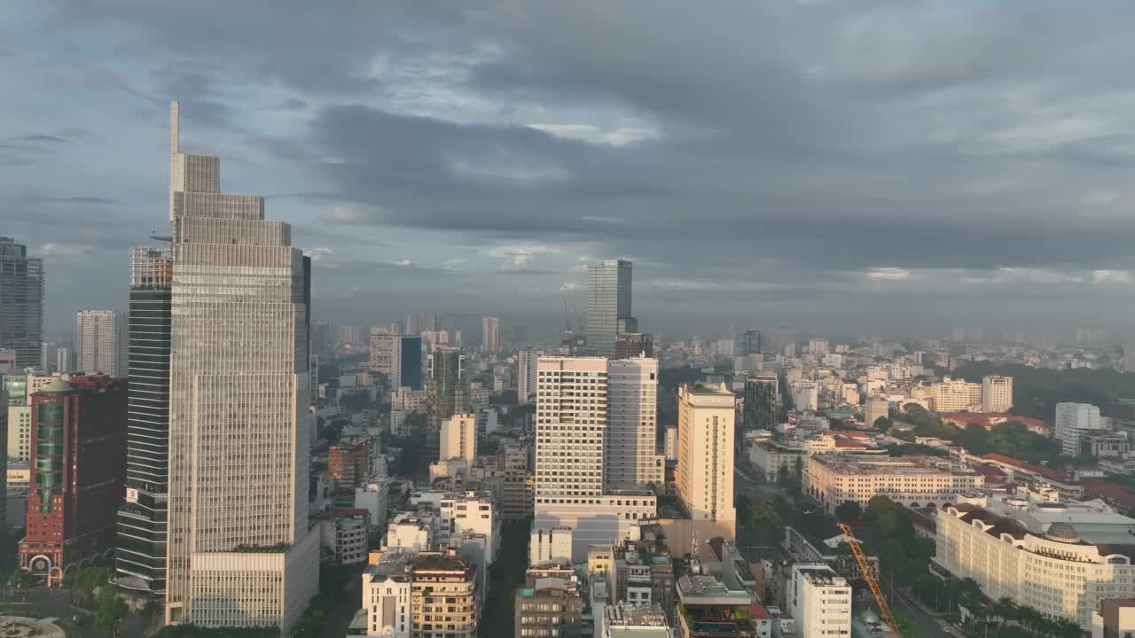 越南-胡志明市全景-鸟瞰-高质量视频素材