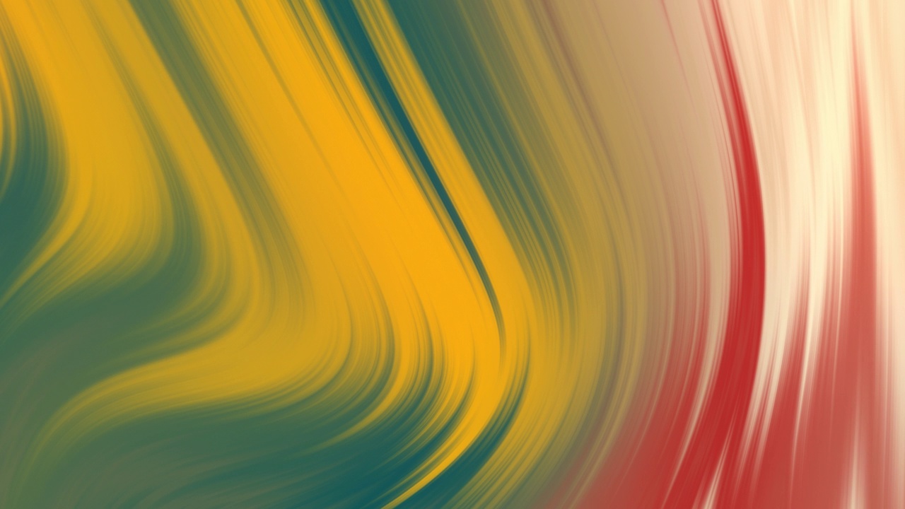 流体充满活力的梯度镜头。移动4k动画的绿色，黄色，红色，米色与流畅的运动在帧快速转向左复制空间。抽象线条背景概念视频素材